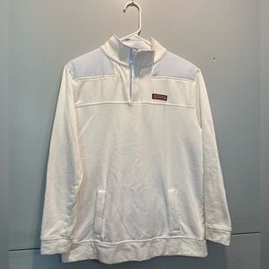 Vineyard Vines White Zip-Up Sweater